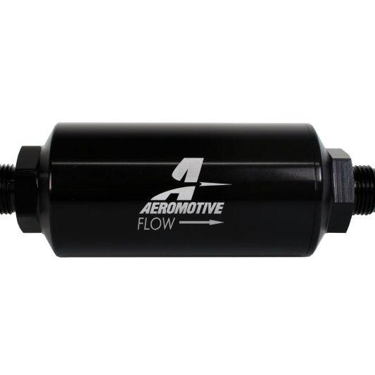 Aeromotive 12375 - AER12375 - Aeromotive In-Line Filter - AN-08 size Male - 10 Micron Microglass Element - Bright-Dip Black - Shipped in Europe - Tuningsupply.com