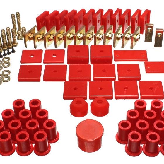 Energy Suspension 8.18105R - ENG8.18105R - Energy Suspension 64-78 Toyota FJ40 Land Cruiser Red Hyper-Flex Master Bushing Set - Shipped in Europe - Tuningsupply.com