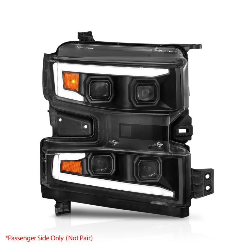 ANZO 111566-R - ANZ111566-R - ANZO 19-22 Chevrolet Silverado 1500 LED Proj HL w/Lgt Bar SwBk Seq. Blk w/In. Light - Passenger Side - Shipped in Europe - Tuningsupply.com