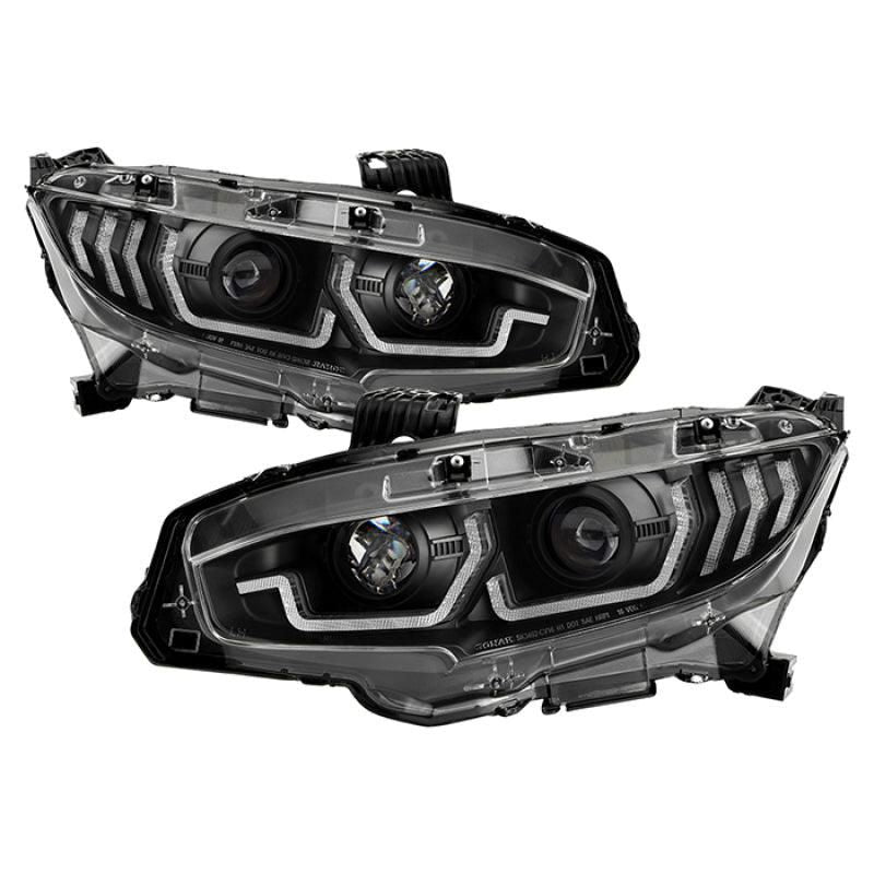 SPYDER 5087867 - SPY5087867 - Spyder Honda Civic 16- 2DR/4DR/Hatchback Projector Headlights - Black PRO-YD-HC16SI-SEQGR-BK - Shipped in Europe - Tuningsupply.com