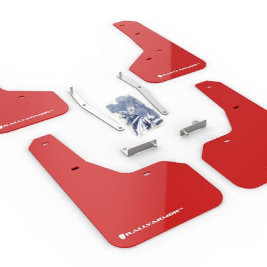 Rally Armor MF52-UR-RD/WH - RALMF52-UR-RD/WH - Rally Armor 19-21 Subaru Forester Red UR Mud Flap w/ White Logo - Shipped in Europe - Tuningsupply.com