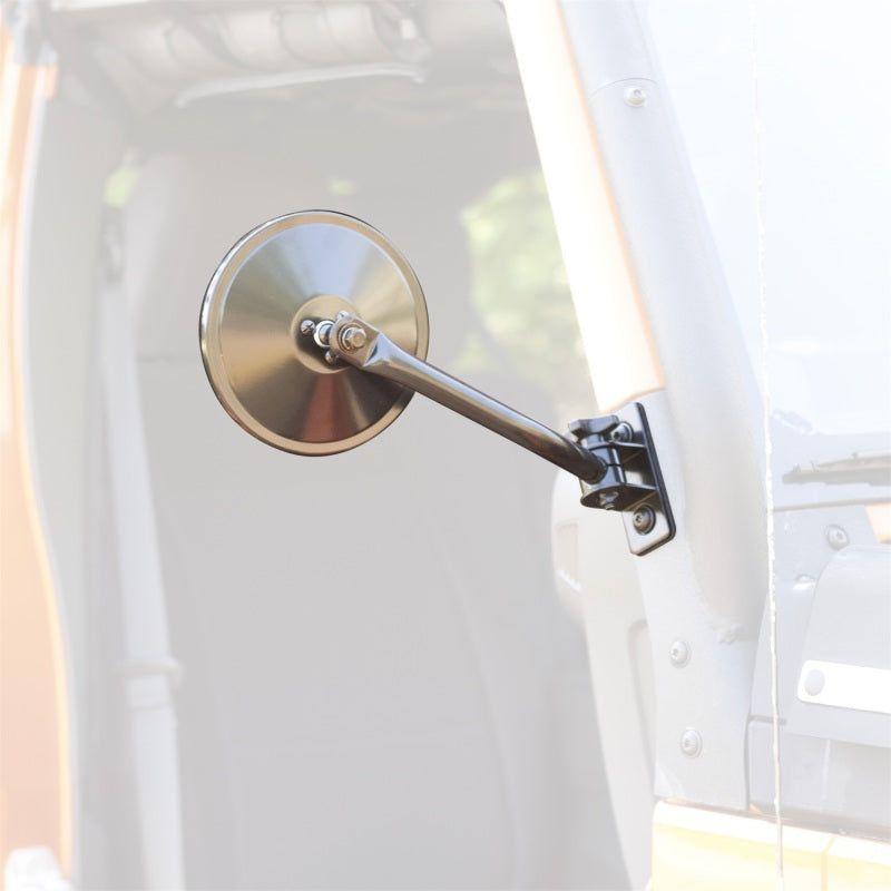 Rugged Ridge 11025.11 - RUG11025.11 - Rugged Ridge 97-18 Jeep Wrangler Black Round Quick Release Mirror - Shipped in Europe - Tuningsupply.com