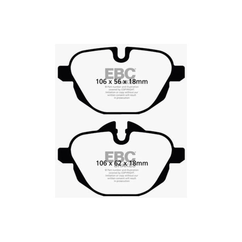EBC DP22047 - EBCDP22047 - EBC 11+ BMW X3 2.0 Turbo (F25) Greenstuff Rear Brake Pads - Shipped in Europe - Tuningsupply.com