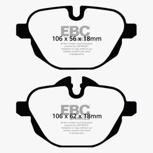 EBC DP32047C - EBCDP32047C - EBC 11+ BMW X3 2.0 Turbo (F25) Redstuff Rear Brake Pads - Shipped in Europe - Tuningsupply.com