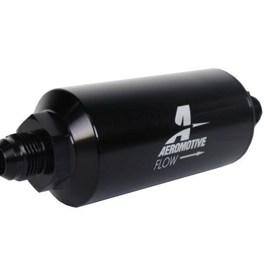 Aeromotive 12377 - AER12377 - Aeromotive In-Line Filter - (AN -8 Male) 10 Micron Fabric Element Bright Dip Black Finish - Shipped in Europe - Tuningsupply.com