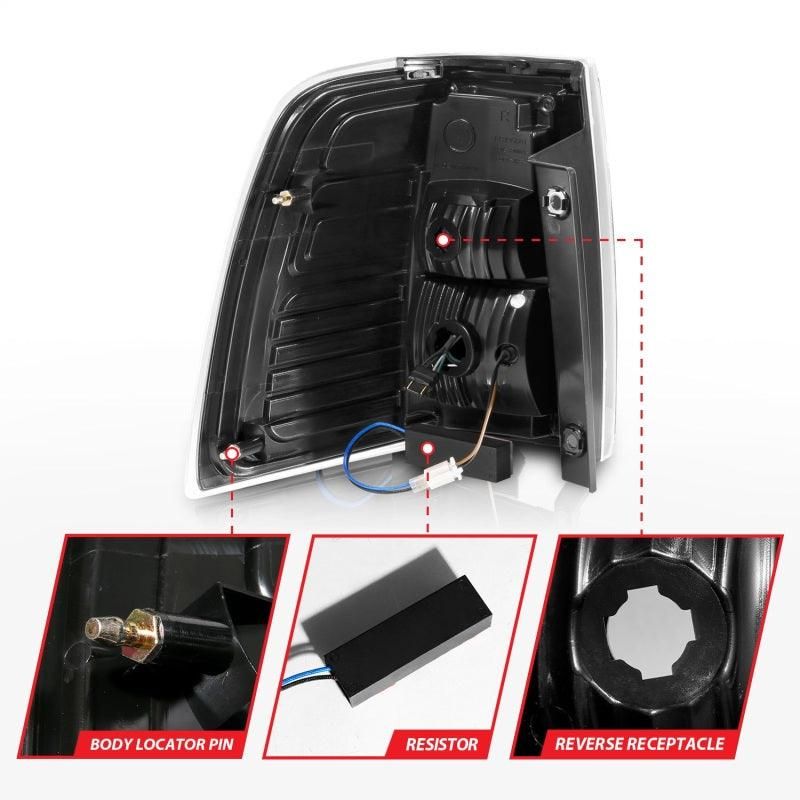 ANZO 311408 - ANZ311408 - ANZO 07-17 Ford Expedition LED Taillights w/ Light Bar Black Housing Clear Lens - Shipped in Europe - Tuningsupply.com