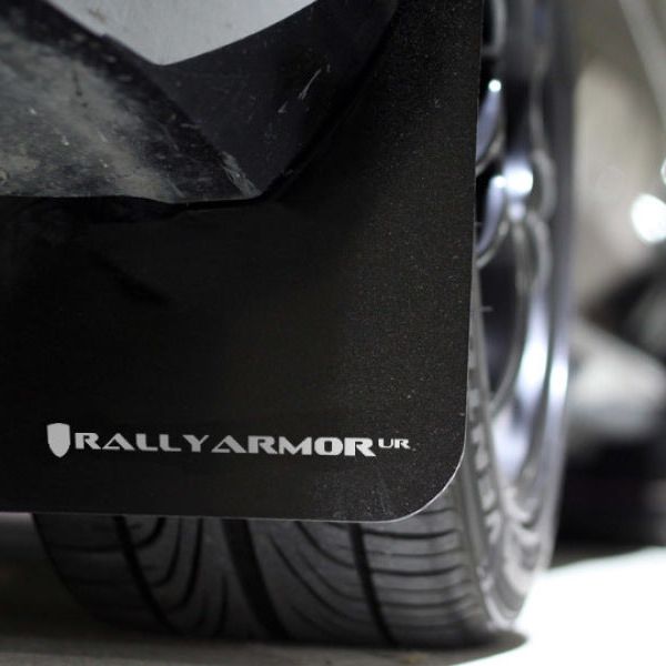 Rally Armor MF6-UR-BLK/WH - RALMF6-UR-BLK/WH - Rally Armor 08-10 Subaru WRX / 08-11 Impreza 2.5i (Hatch/Sedan) Black UR Mud Flap w/White Logo - Shipped in Europe - Tuningsupply.com