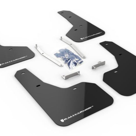 Rally Armor MF52-UR-BLK/WH - RALMF52-UR-BLK/WH - Rally Armor 19-21 Subaru Forester Black UR Mud Flap w/ White Logo - Shipped in Europe - Tuningsupply.com