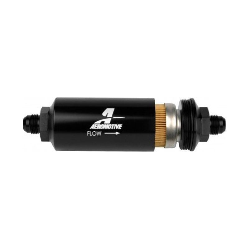 Aeromotive 12377 - AER12377 - Aeromotive In-Line Filter - (AN -8 Male) 10 Micron Fabric Element Bright Dip Black Finish - Shipped in Europe - Tuningsupply.com