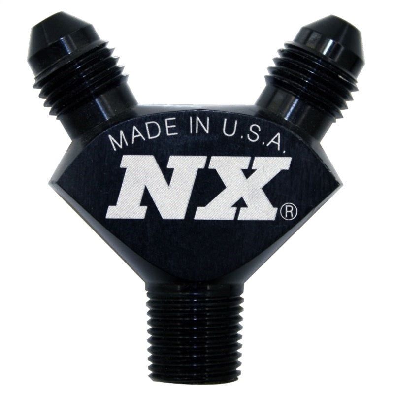 Nitrous Express 16378 - NEX16378 - Nitrous Express 1/8NPT x 3AN x 3AN Billet Pure-Flo Y Fitting - Black - Shipped in Europe - Tuningsupply.com