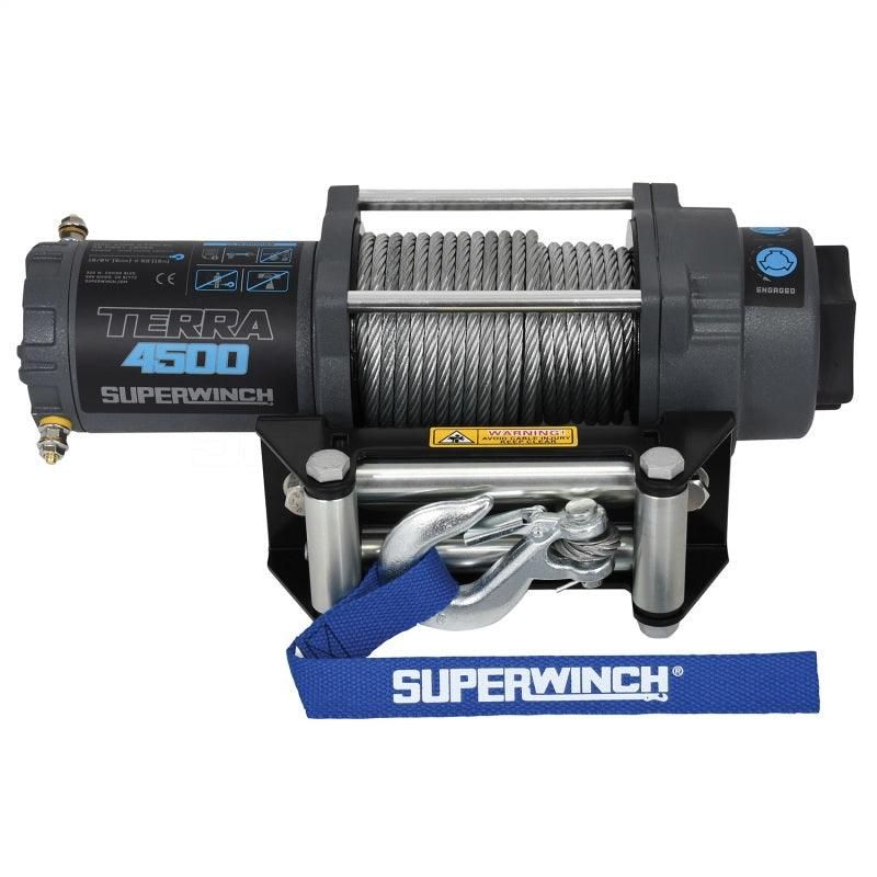 Superwinch 1145260 - SUW1145260 - Superwinch 4500 LBS 12V DC 15/64in x 50ft Steel Rope Terra 4500 Winch - Gray Wrinkle - Shipped in Europe - Tuningsupply.com