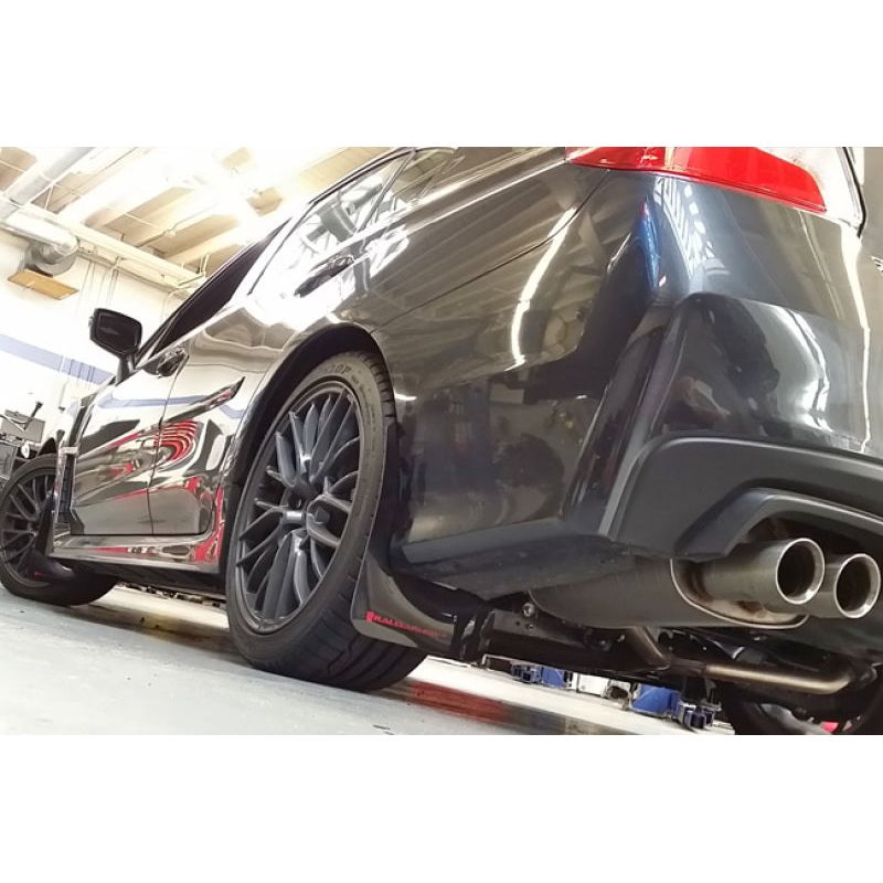 Rally Armor MF32-UR-BLK/LBL - RALMF32-UR-BLK/LBL - Rally Armor 15-21 Subaru WRX/STI Black UR Mud Flap w/Light Blue Logo - Shipped in Europe - Tuningsupply.com