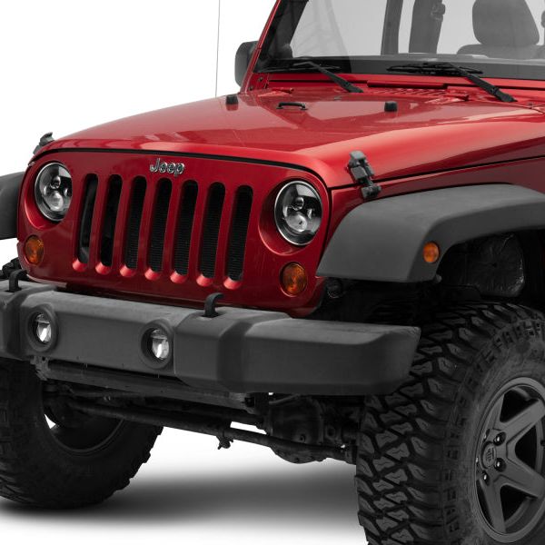 Raxiom J108042 - RAXJ108042 - Raxiom 97-18 Jeep Wrangler TJ/JK Axial Series LED Daymaker Headlights- Black Housing (Clear Lens) - Shipped in Europe - Tuningsupply.com