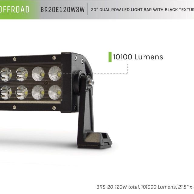 DV8 Offroad BR20E120W3W - DVEBR20E120W3W - DV8 Offroad BRS Pro Series 20in Light Bar 120W Flood/Spot 3W LED - Black - Shipped in Europe - Tuningsupply.com