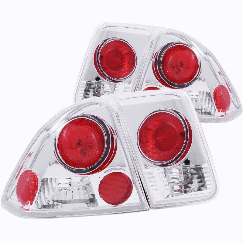 ANZO 221047 - ANZ221047 - ANZO 2001-2004 Honda Civic Taillights Chrome - Shipped in Europe - Tuningsupply.com
