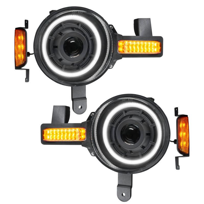 ORACLE Lighting 5886-023 - ORL5886-023 - Oracle 2021+ Ford Bronco Oculus Bi-LED Projector Headlights - Amber/White Switchback - Shipped in Europe - Tuningsupply.com