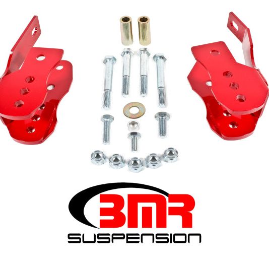 BMR Suspension CAB005R - BMRCAB005R - BMR 05-14 S197 Mustang Bolt-On Control Arm Relocation Brackets - Red - Shipped in Europe - Tuningsupply.com