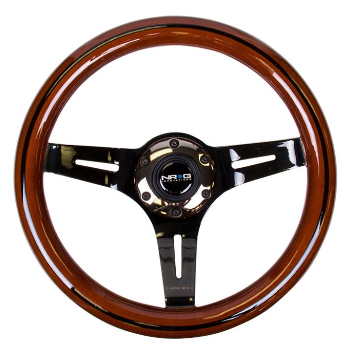 NRG ST-310BRB-BK - NRGST-310BRB-BK - NRG Classic Wood Grain Steering Wheel (310mm) Dark Wood & Black Line Inlay w/Blk Chrome 3-Spoke Ctr. - Shipped in Europe - Tuningsupply.com