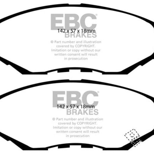 EBC DP41655R - EBCDP41655R - EBC 13-15 Acura ILX 1.5 Hybrid Yellowstuff Front Brake Pads - Shipped in Europe - Tuningsupply.com