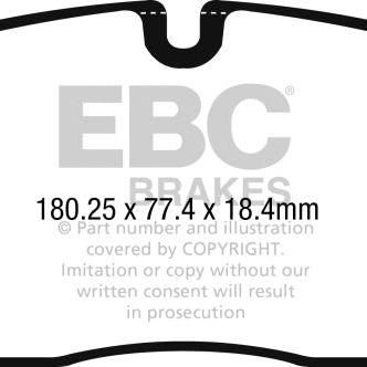 EBC DP32253C - EBCDP32253C - EBC 15-17 Jaguar XF 3.0L Redstuff Front Brake Pads - Shipped in Europe - Tuningsupply.com