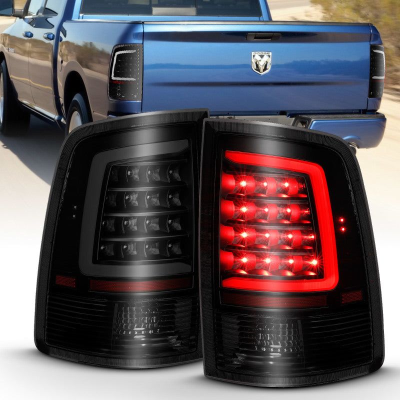 ANZO 311319 - ANZ311319 - ANZO 2009-2018 Dodge Ram 1500 LED Taillight Plank Style Black w/Smoke Lens - Shipped in Europe - Tuningsupply.com