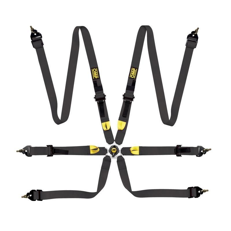 OMP DA0-0208-A01-071 - OMPDA0-0208-A01-071 - OMP Safety Harness First 2In Black (Fia 8853-2016) Pull Up - Steel Adj - Shipped in Europe - Tuningsupply.com