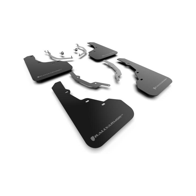 Rally Armor MF78-UR-BLK-GRY - RALMF78-UR-BLK-GRY - Rally Armor 22-25 Hyundai Santa Cruz Black Mud Flap w/Grey Logo - Shipped in Europe - Tuningsupply.com