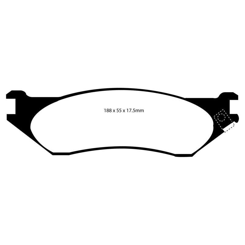 EBC DP41267R - EBCDP41267R - EBC 98-02 Dodge B150 B1500 Cargo 1500 Van 1/2 Ton Yellowstuff Front Brake Pads - Shipped in Europe - Tuningsupply.com
