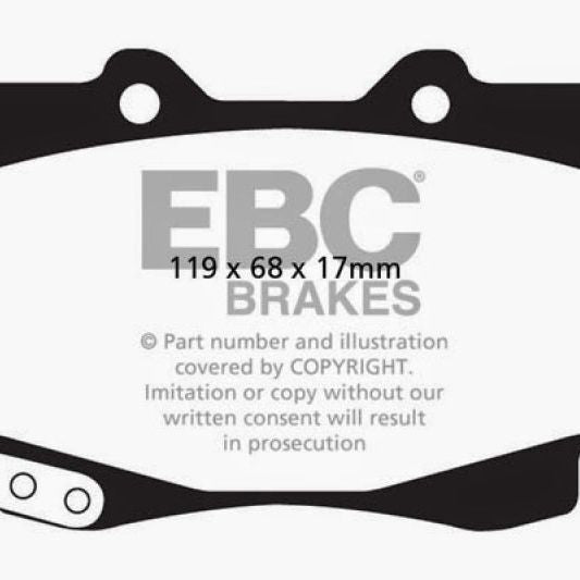EBC DP62005 - EBCDP62005 - EBC 99-04 Toyota Tacoma 4WD 2.7 Greenstuff Front Brake Pads - Shipped in Europe - Tuningsupply.com