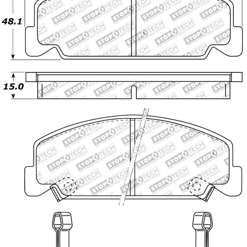 Stoptech 309.02730 - STO309.02730 - StopTech Performance 93-00 Honda Civic DX w/ Rr Drum Brakes Front Brake Pads - Shipped in Europe - Tuningsupply.com