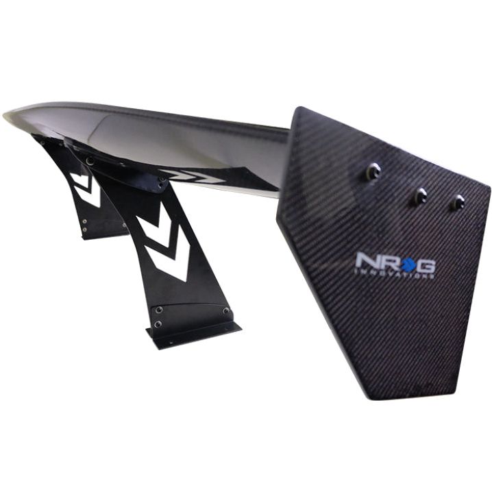 NRG CARB-A691NRG - NRGCARB-A691NRG - NRG Carbon Fiber Spoiler - Universal (69in.) w/NRG Logo / Stand Cut Out / Large Side Plate - Shipped in Europe - Tuningsupply.com