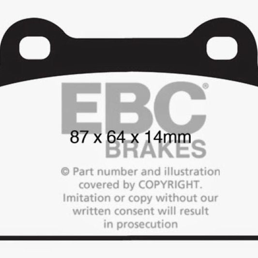 EBC DP31985C - EBCDP31985C - EBC 08-16 Mitsubishi Lancer Evo 10 2.0 Turbo (1 piece rotor) Redstuff Rear Brake Pads - Shipped in Europe - Tuningsupply.com