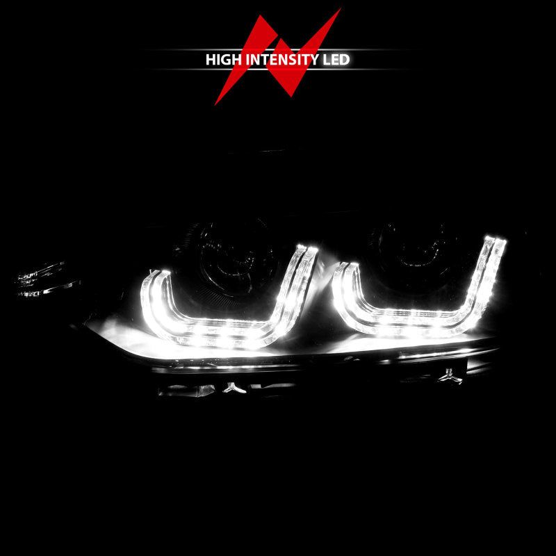 ANZO 121504 - ANZ121504 - ANZO 2012-2015 BMW 3 Series Projector Headlights w/ U-Bar Black - Shipped in Europe - Tuningsupply.com