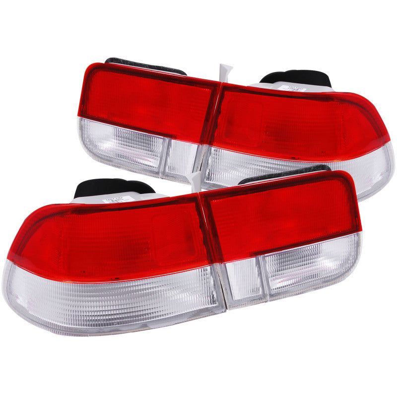 ANZO 221147 - ANZ221147 - ANZO 1996-2000 Honda Civic Taillights Red/Clear - OEM 4pc - Shipped in Europe - Tuningsupply.com
