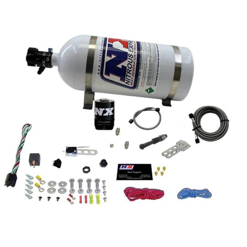 Nitrous Express 21000-10 - NEX21000-10 - Nitrous Express Dry EFI Single Nozzle Nitrous Kit (35-150HP) w/10lb Bottle - Shipped in Europe - Tuningsupply.com