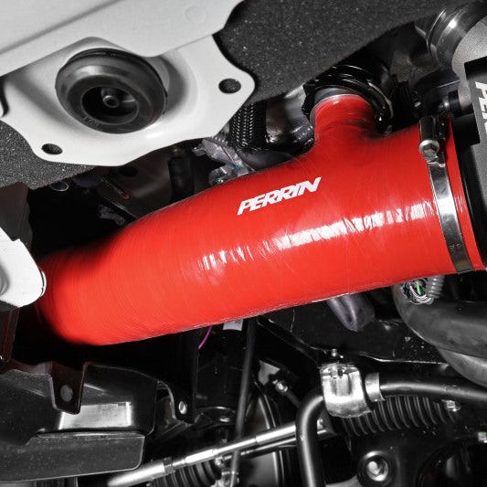 Perrin Performance PSP-INT-425RD - PERPSP-INT-425RD - PERRIN 22-24 Subaru WRX / 20-25 LGT & OBXT Turbo Inlet Hose w/Turbo Adapter Flange (Long) - Red - Shipped in Europe - Tuningsupply.com