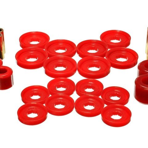 Energy Suspension 5.3142R - ENG5.3142R - Energy Suspension 03-09 Dodge RAM 1500/2500/3500 Pickup Red Front End Control Arm Bushing Set - Shipped in Europe - Tuningsupply.com