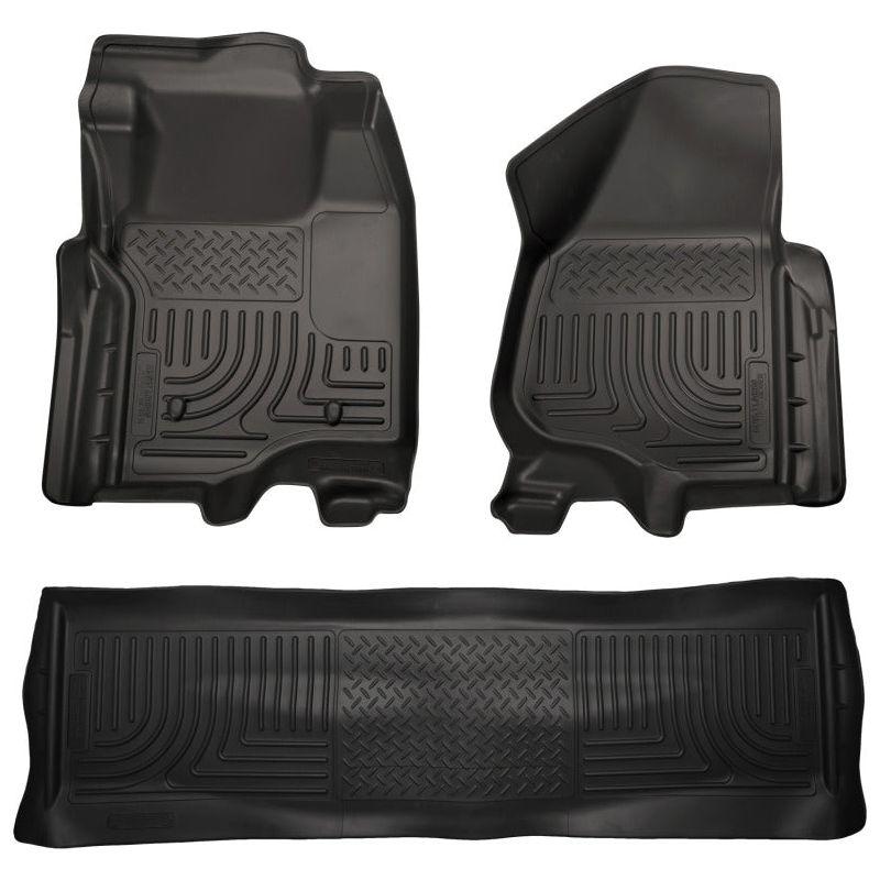Husky Liners 98711 - HSL98711 - Husky Liners 11-12 Ford SD Crew Cab WeatherBeater Combo Black Floor Liners (w/o Manual Trans Case) - Shipped in Europe - Tuningsupply.com