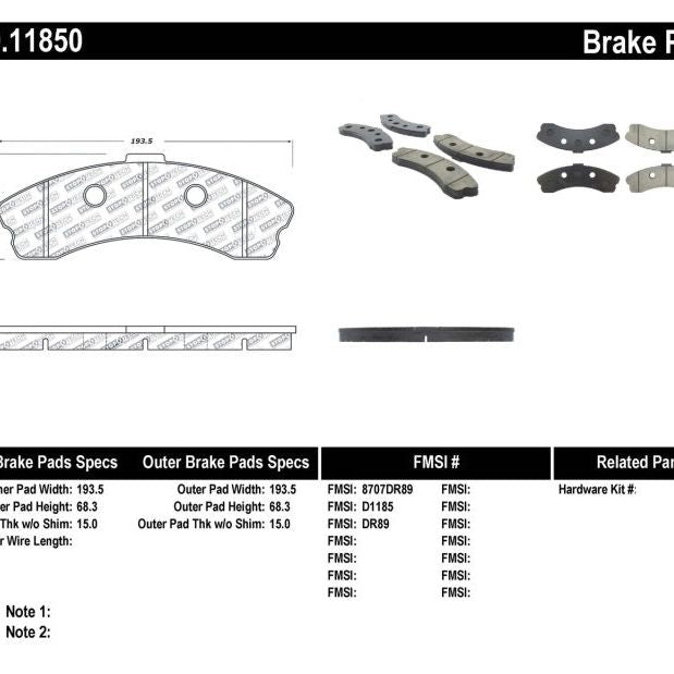Stoptech 309.11850 - STO309.11850 - StopTech Performance 06-09 Chevrolet Corvette Z06 Front Brake Pads - Shipped in Europe - Tuningsupply.com