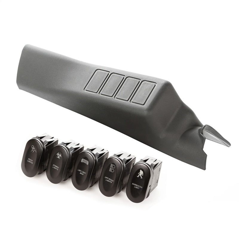 Rugged Ridge 17235.71 - RUG17235.71 - Rugged Ridge Etched A-Pillar 4 Switch Pod Kit LHD 11-18 JK - Shipped in Europe - Tuningsupply.com