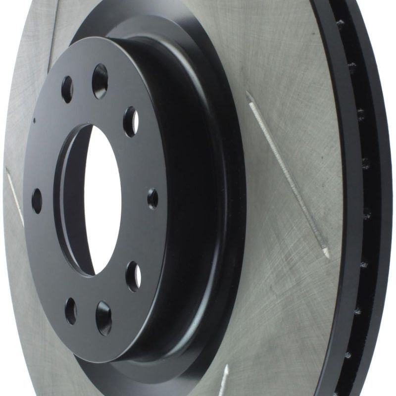 Stoptech 126.45071SR - STO126.45071SR - StopTech Power Slot 2003+ Mazda RX8 Slotted Right Front Rotor - SPORT SUSPENSION ONLY - Shipped in Europe - Tuningsupply.com