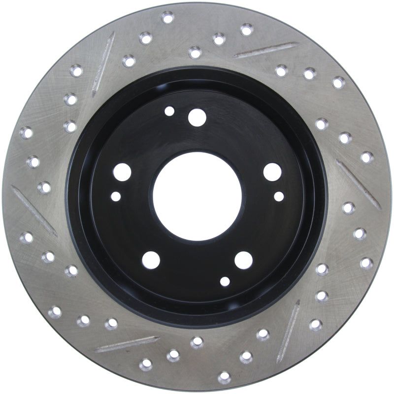 Stoptech 127.40042L - STO127.40042L - StopTech 02-06 Acura RSX Incl. Type S / 97-01 Integra Type R Slotted & Drilled Left Rear Rotor - Shipped in Europe - Tuningsupply.com