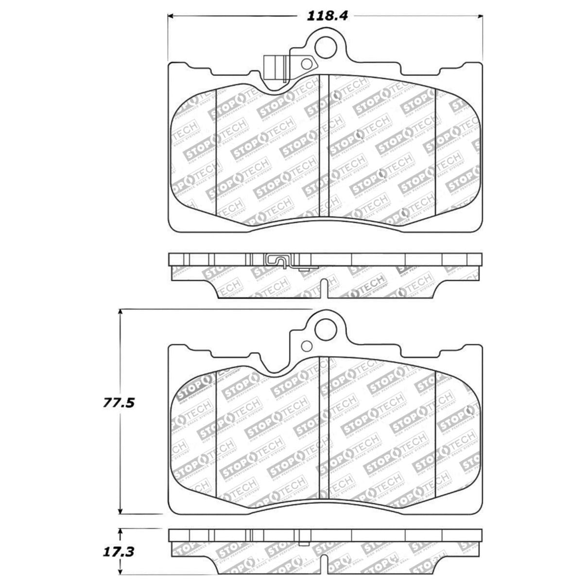 Stoptech 309.11180 - STO309.11180 - StopTech Performance 06 Lexus GS300/430 / 07-08 GS350 / 06-08 IS350 Front Brake Pads - Shipped in Europe - Tuningsupply.com