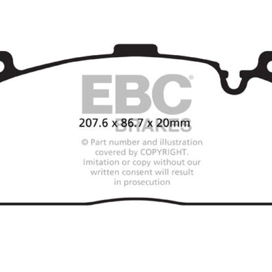 EBC DP42148R - EBCDP42148R - EBC 12+ BMW M5 4.4 Twin Turbo (F10) Yellowstuff Front Brake Pads - Shipped in Europe - Tuningsupply.com
