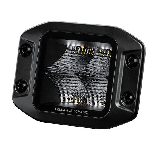 Hella LA358176831 - HELLA358176831 - Hella Universal Black Magic 3.2in L.E.D. Cube Kit - Flood Beam (Flush Mount) - Shipped in Europe - Tuningsupply.com