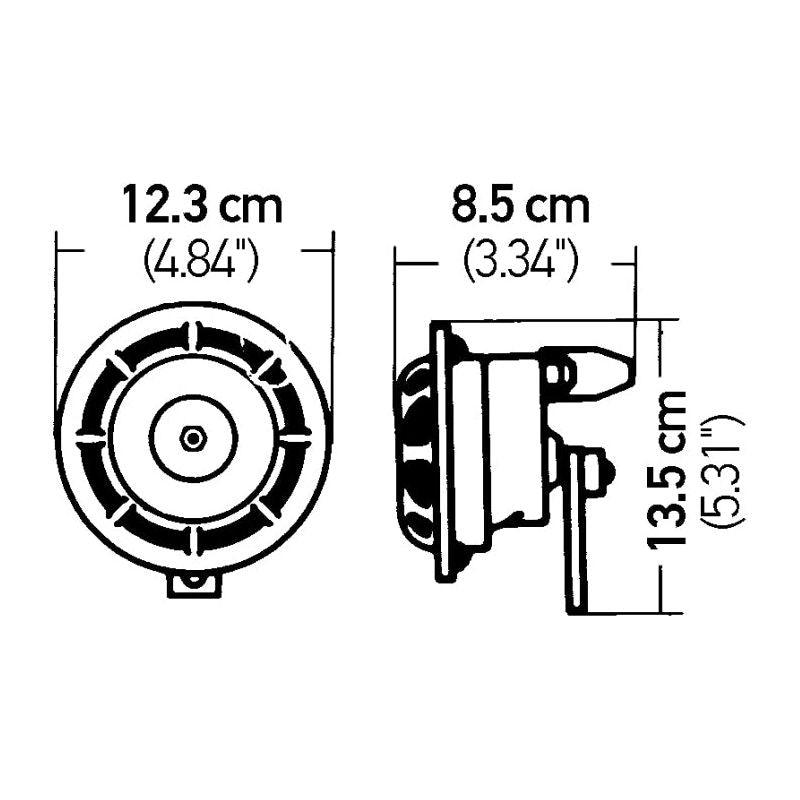 Hella LA003399101 - HELLA003399101 - Hella Supertone Horn Set 24V 84w Black - Shipped in Europe - Tuningsupply.com