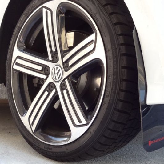 Rally Armor MF40-UR-BLK/GRY - RALMF40-UR-BLK/GRY - Rally Armor 15-17.5 MKVII VW Golf R Black UR Mud Flap w/Grey Logo - Shipped in Europe - Tuningsupply.com