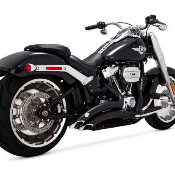Vance and Hines 46375 - VAH46375 - Vance & Hines HD 18-22 Fatboy/Breakout Big Radius 2-2 Black PCX Full System Exhaust - Shipped in Europe - Tuningsupply.com