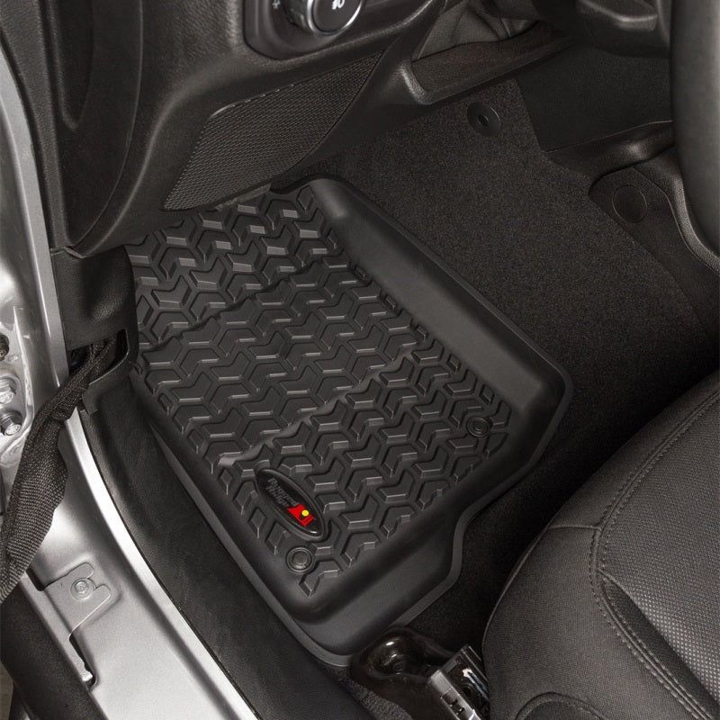 Rugged Ridge 12920.36 - RUG12920.36 - Rugged Ridge Floor Liner Front Black 2018-2020 Jeep Wrangler 2020 Gladiator JL / JT - Shipped in Europe - Tuningsupply.com