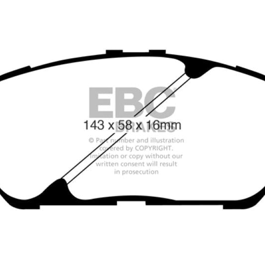 EBC DP61674 - EBCDP61674 - EBC 10 Toyota Sienna 2.7 Greenstuff Front Brake Pads - Shipped in Europe - Tuningsupply.com